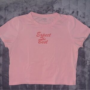 Baby pink cotton on crop top
